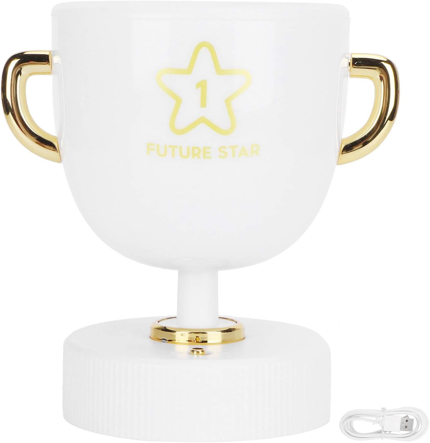 Nursery Night Light with Pen Holder for Bedroom, Trophy Cup USB Charging Desk Lamp,Led Desk Lamp with Pencil Cup,Rechargeable White Small Desk Light for Bedroom