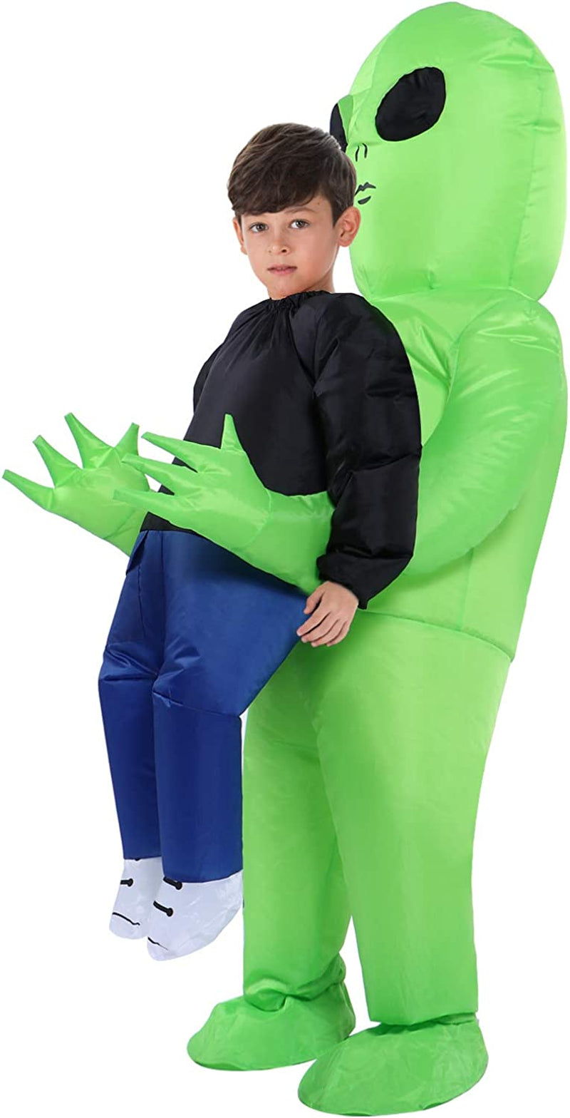Inflatable Costume for Kid, Inflatable Alien Costume Kids, Alien Holding Person Costume, Halloween Blow up Costume