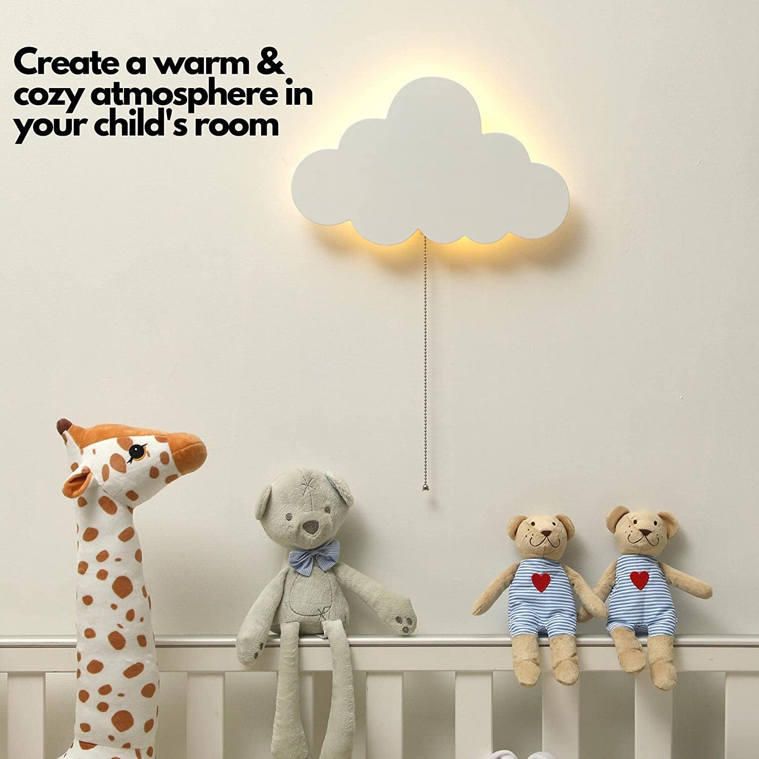 Cloud Light - Floating Cloud Wall Lamp for Nursery | Cute Floating Cloud Lamp for Kids Bedroom | Battery-Operated Hanging Cloud Night Lights | Cloud Lights for Bedroom | Cloud Lamp for Baby Nursery