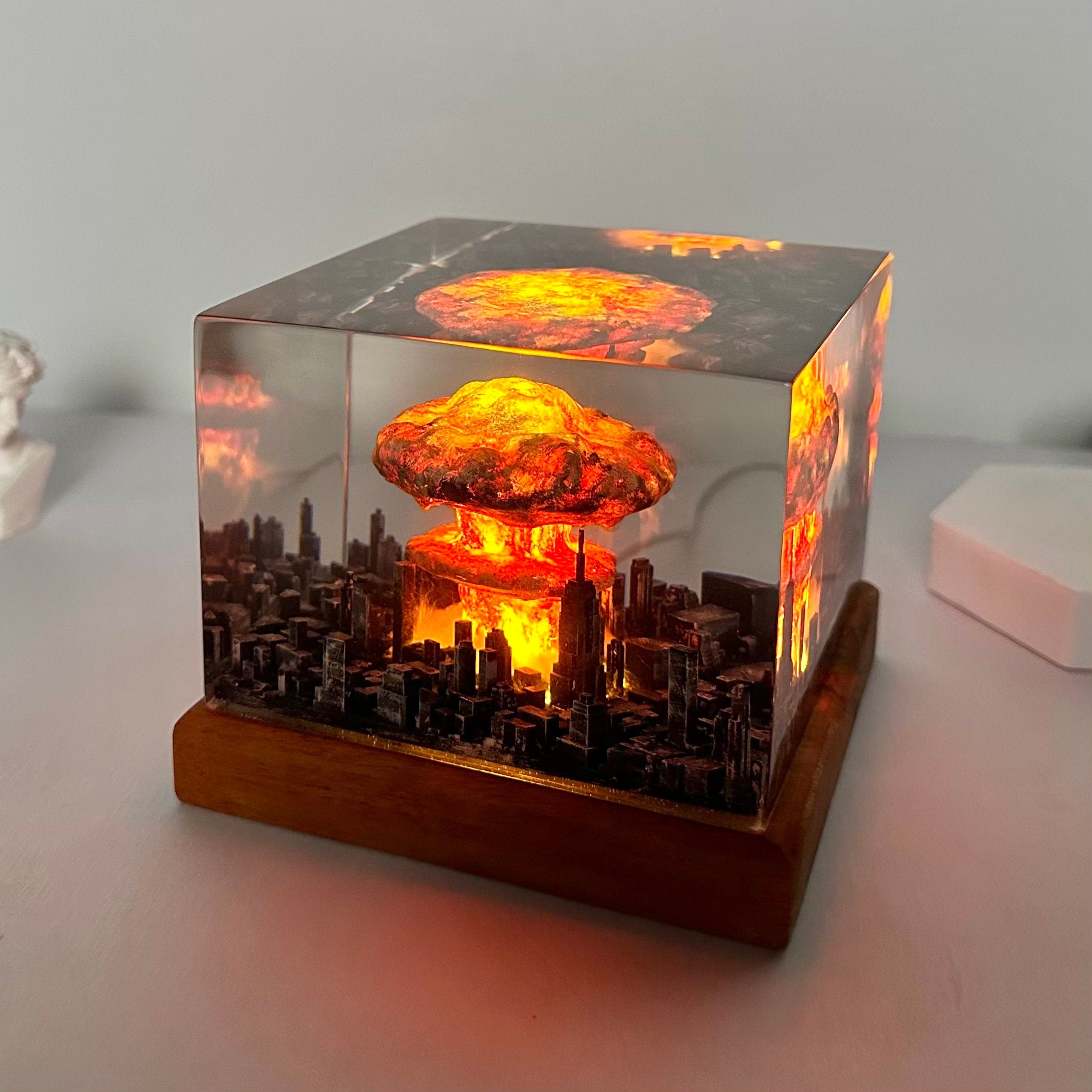 Explosion Bomb Resin Lamp, Atomic Bomb Resin Night Light, 3D Resin LED, Storm Cloud Lamp, Gift for Him, Fathers Day